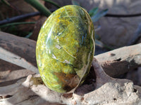 Polished Green Opal Standing Free Forms x 3 From Betroka, Madagascar