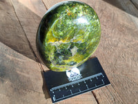 Polished Green Opal Standing Free Forms x 3 From Betroka, Madagascar