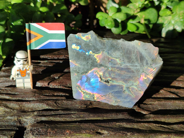 Polished On One Side Iridescent Labradorite Slabs x 6 From Tulear, Madagascar