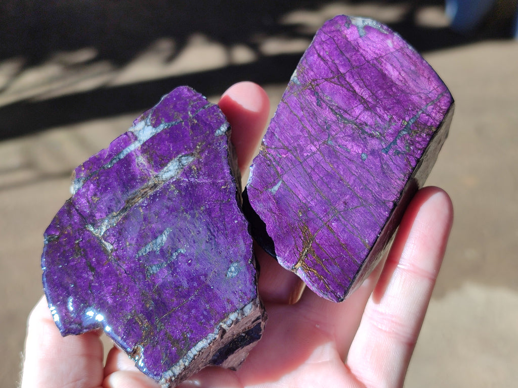 Polished On One Side Purpurite Slabs x 6 From Namibia - Toprock Gemstones and Minerals 