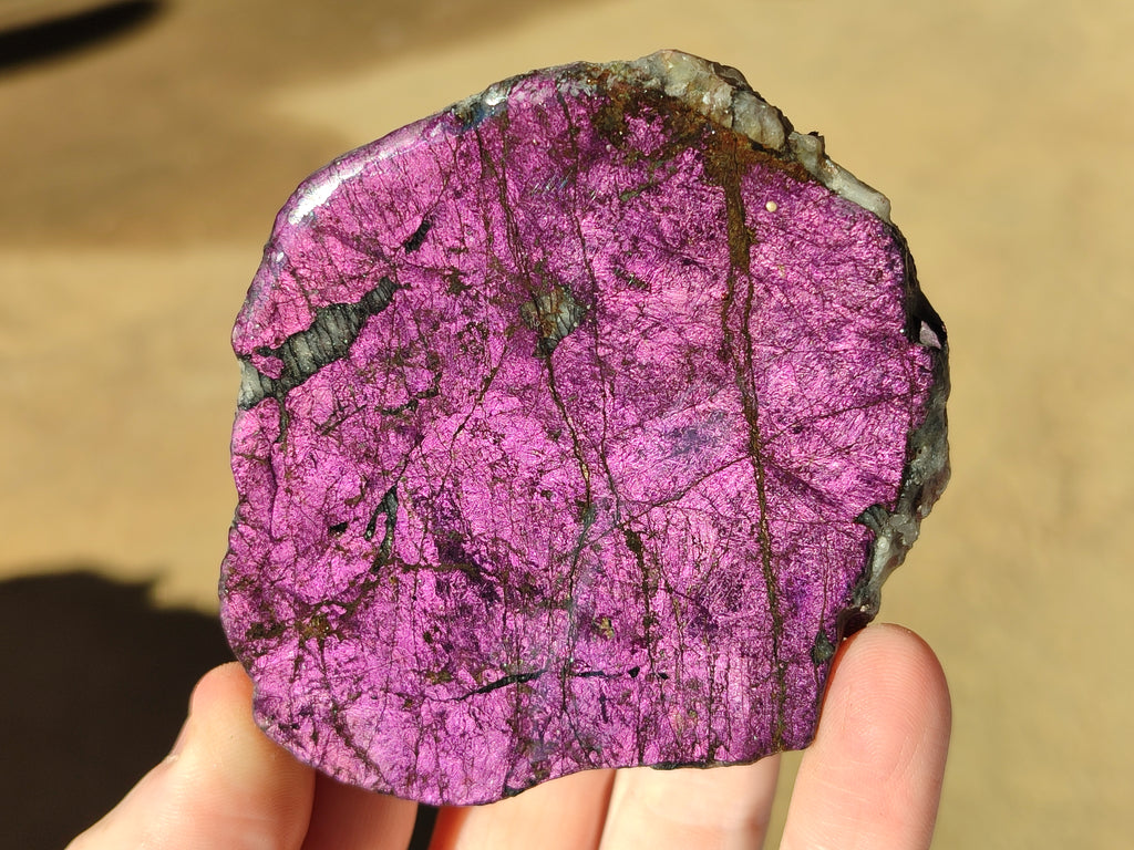 Polished On One Side Purpurite Slabs x 6 From Namibia - Toprock Gemstones and Minerals 