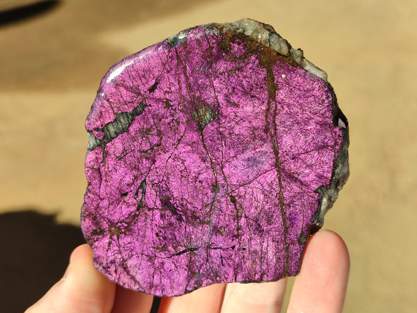 Polished On One Side Purpurite Slabs x 6 From Namibia