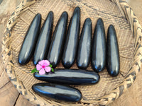 Polished Black Basalt Massage Wands x 12 From Madagascar