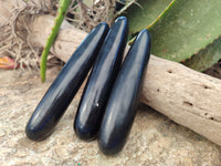 Polished Black Basalt Massage Wands x 12 From Madagascar