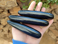 Polished Black Basalt Massage Wands x 12 From Madagascar