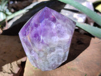 Polished Chevron Amethyst Crystals x 2 from Ankazobe, Madagascar