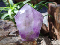 Polished Chevron Amethyst Crystals x 2 from Ankazobe, Madagascar