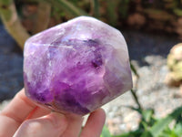 Polished Chevron Amethyst Crystals x 2 from Ankazobe, Madagascar