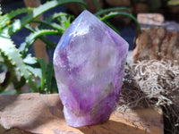 Polished Chevron Amethyst Crystals x 2 from Ankazobe, Madagascar
