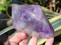 Polished Chevron Amethyst Crystals x 2 from Ankazobe, Madagascar