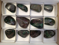 Polished Ruby Corundum In Chrome Verdite Free Forms x 12 From Zimbabwe - Toprock Gemstones and Minerals 