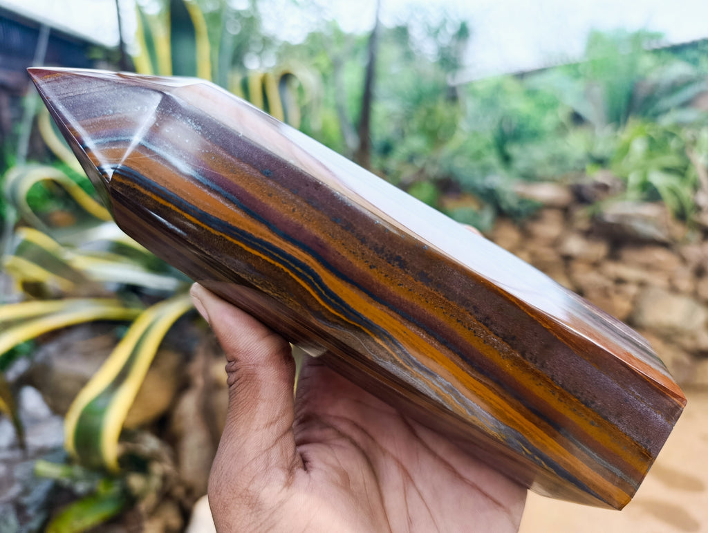 Polished Banded Tiger Iron Tower x 1 From Northern Cape, South Africa - Toprock Gemstones and Minerals 