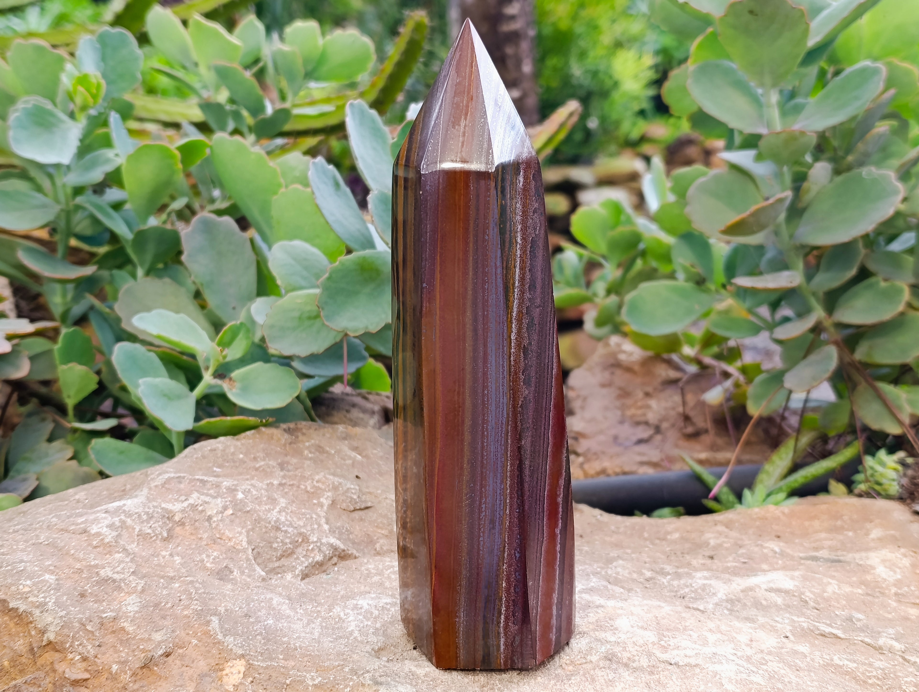 Polished Banded Tiger Iron Tower x 1 From Northern Cape, South Africa - Toprock Gemstones and Minerals 