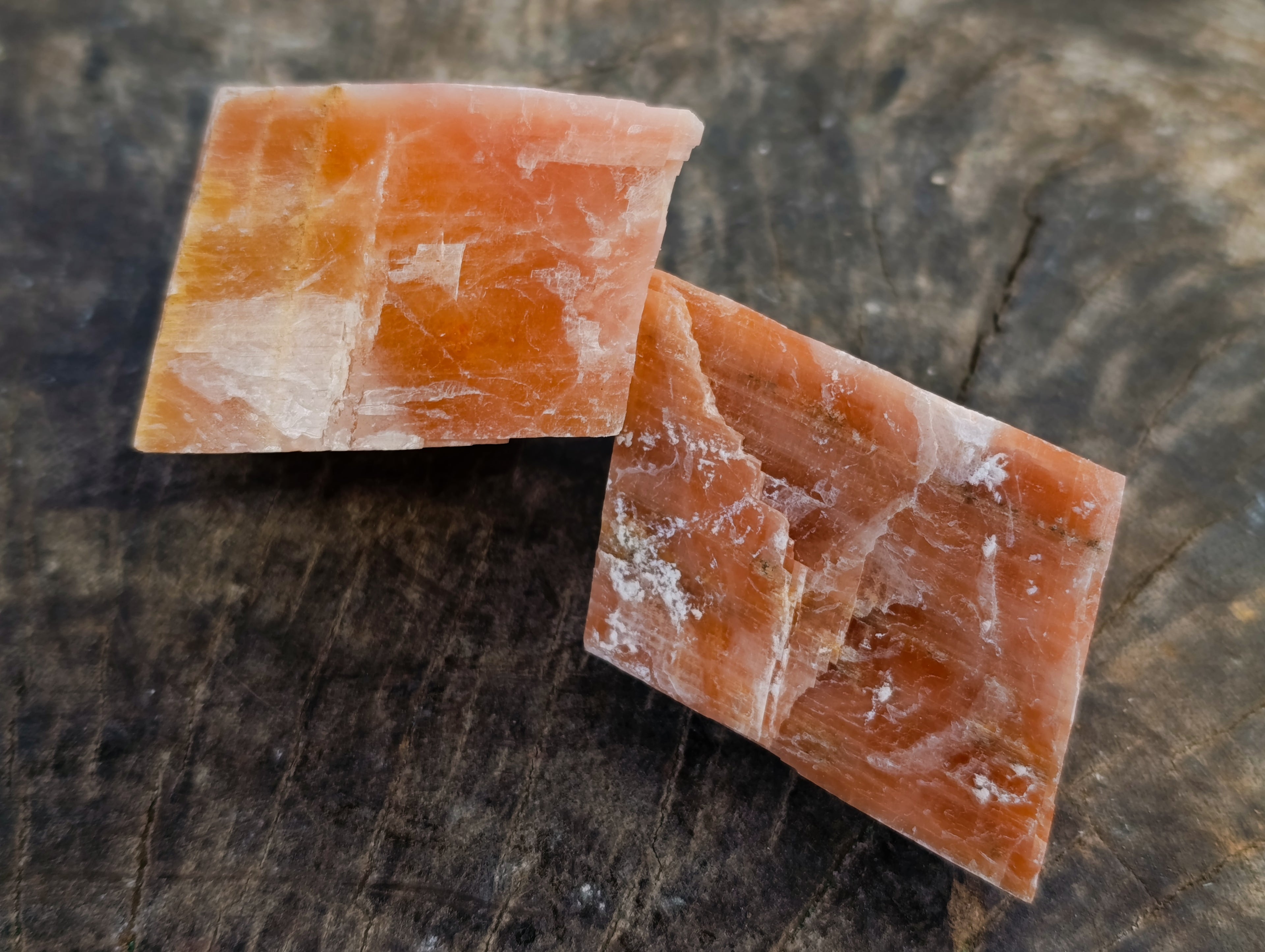 Natural Sunset Orange Calcite Specimens x 12 From Spitzkop, Namibia - Toprock Gemstones and Minerals 