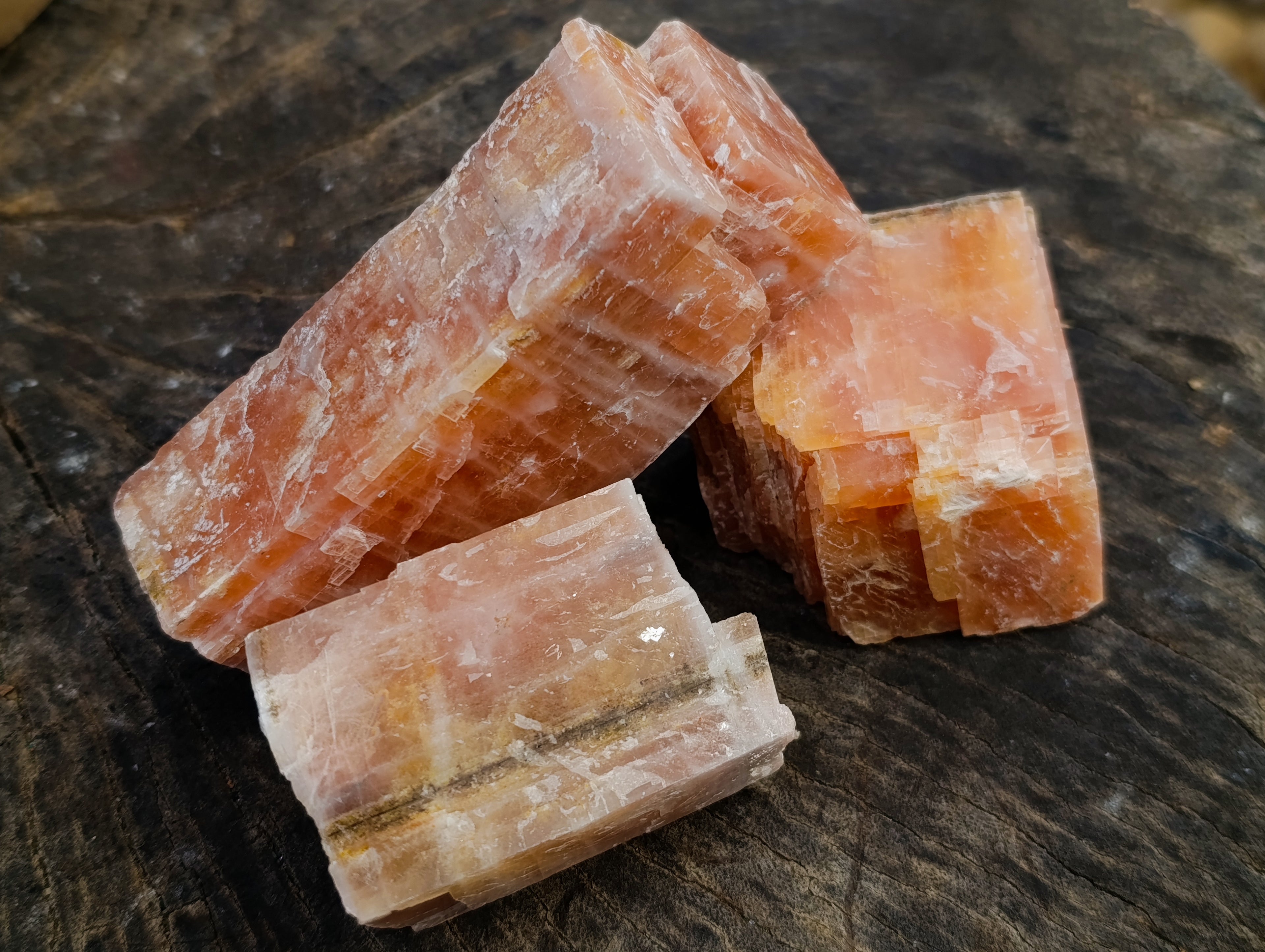 Natural Sunset Orange Calcite Specimens x 12 From Spitzkop, Namibia - Toprock Gemstones and Minerals 