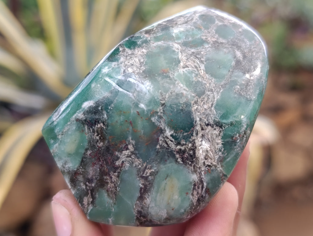 Polished Emerald Mica In Matrix Standing Free Forms x 3 From Mutoko, Zimbabwe - Toprock Gemstones and Minerals 