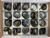 Polished Labradorite Palm Stones x 30 From Tulear, Madagascar