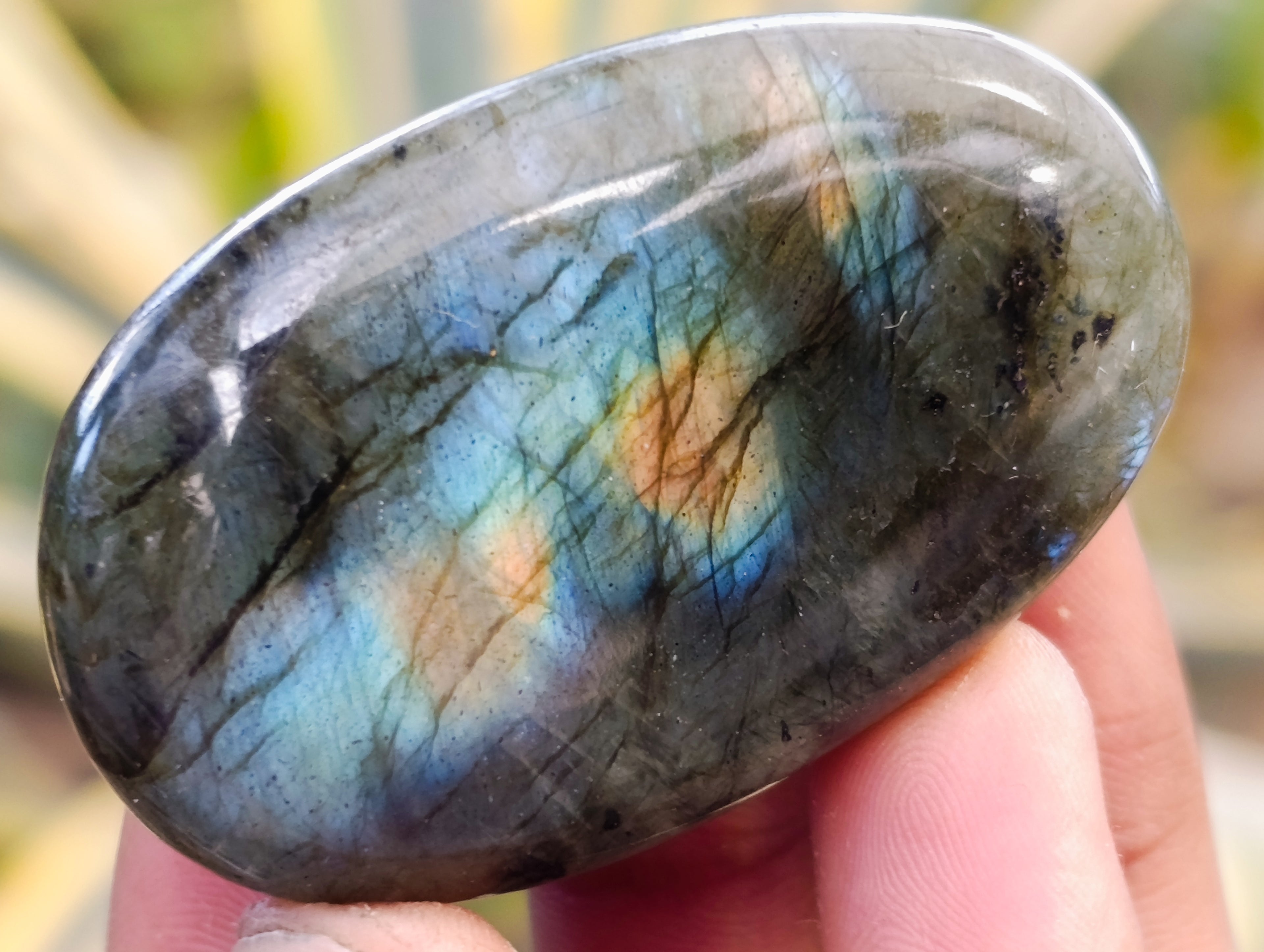 Polished Labradorite Palm Stones x 30 From Tulear, Madagascar - Toprock Gemstones and Minerals 