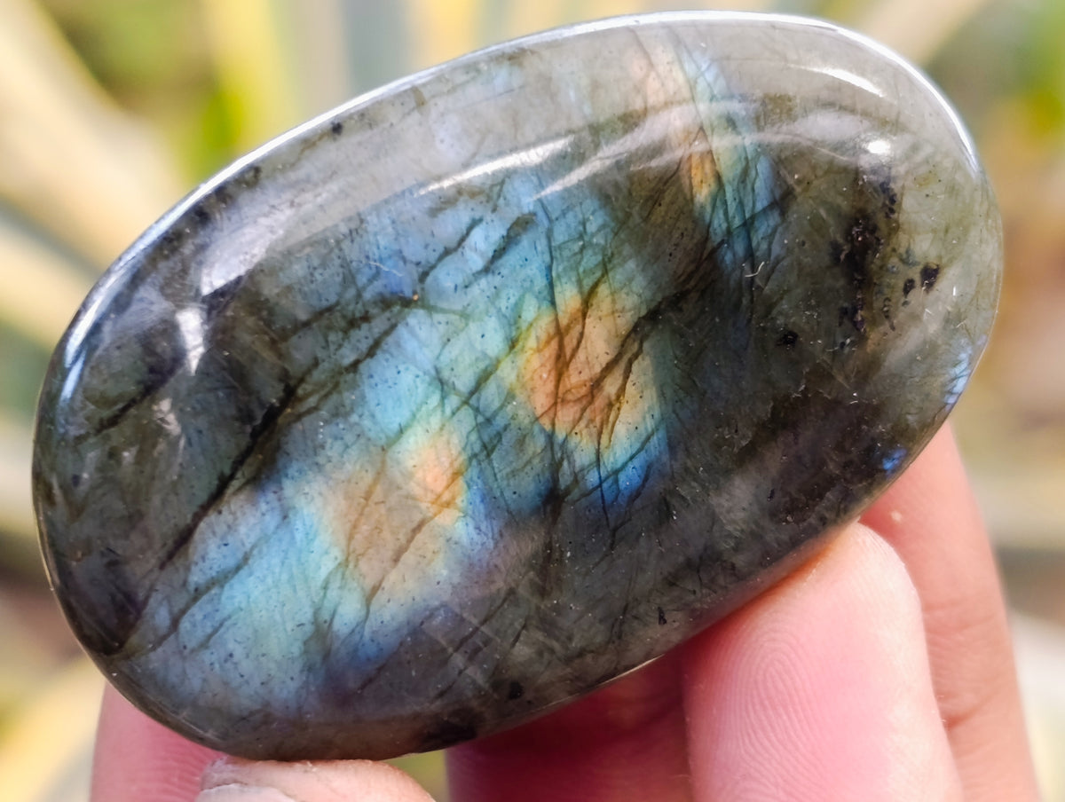 Polished Labradorite Palm Stones x 30 From Tulear, Madagascar - Toprock Gemstones and Minerals 