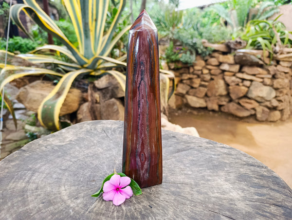 Polished Banded Tiger Iron Tower x 1 From Northern Cape, South Africa