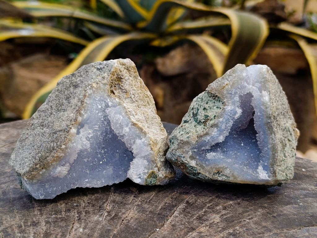 Natural Blue Lace Agate Geode Specimens x 12 From Nsanje, Malawi - Toprock Gemstones and Minerals 
