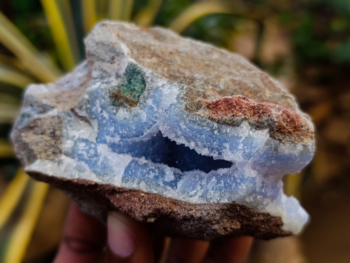 Natural Blue Lace Agate Geode Specimens x 12 From Nsanje, Malawi - Toprock Gemstones and Minerals 