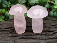 Polished Rose Quartz Mushrooms x 12 From Ambatondrazaka, Madagascar