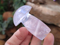 Polished Rose Quartz Mushrooms x 12 From Ambatondrazaka, Madagascar