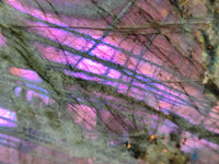 Polished On One Side Purple Flash Labradorite Plates x 3 From Tulear, Madagascar