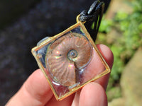 Hand Made Specially Selected Mixed Crystal Pendants - Set in Resin x 6 From Southern Africa