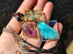Hand Made Specially Selected Mixed Crystal Pendants - Set in Resin x 6 From Southern Africa - Toprock Gemstones and Minerals 