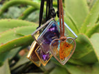 Hand Made Specially Selected Mixed Crystal Pendants - Set in Resin x 6 From Southern Africa - Toprock Gemstones and Minerals 
