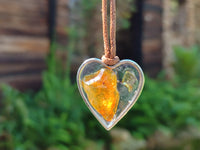 Hand Made Specially Selected Mixed Crystal Pendants - Set in Resin x 6 From Southern Africa