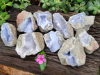 Natural Blue Lace Agate Geode Specimens x 12 From Nsanje, Malawi - Toprock Gemstones and Minerals 