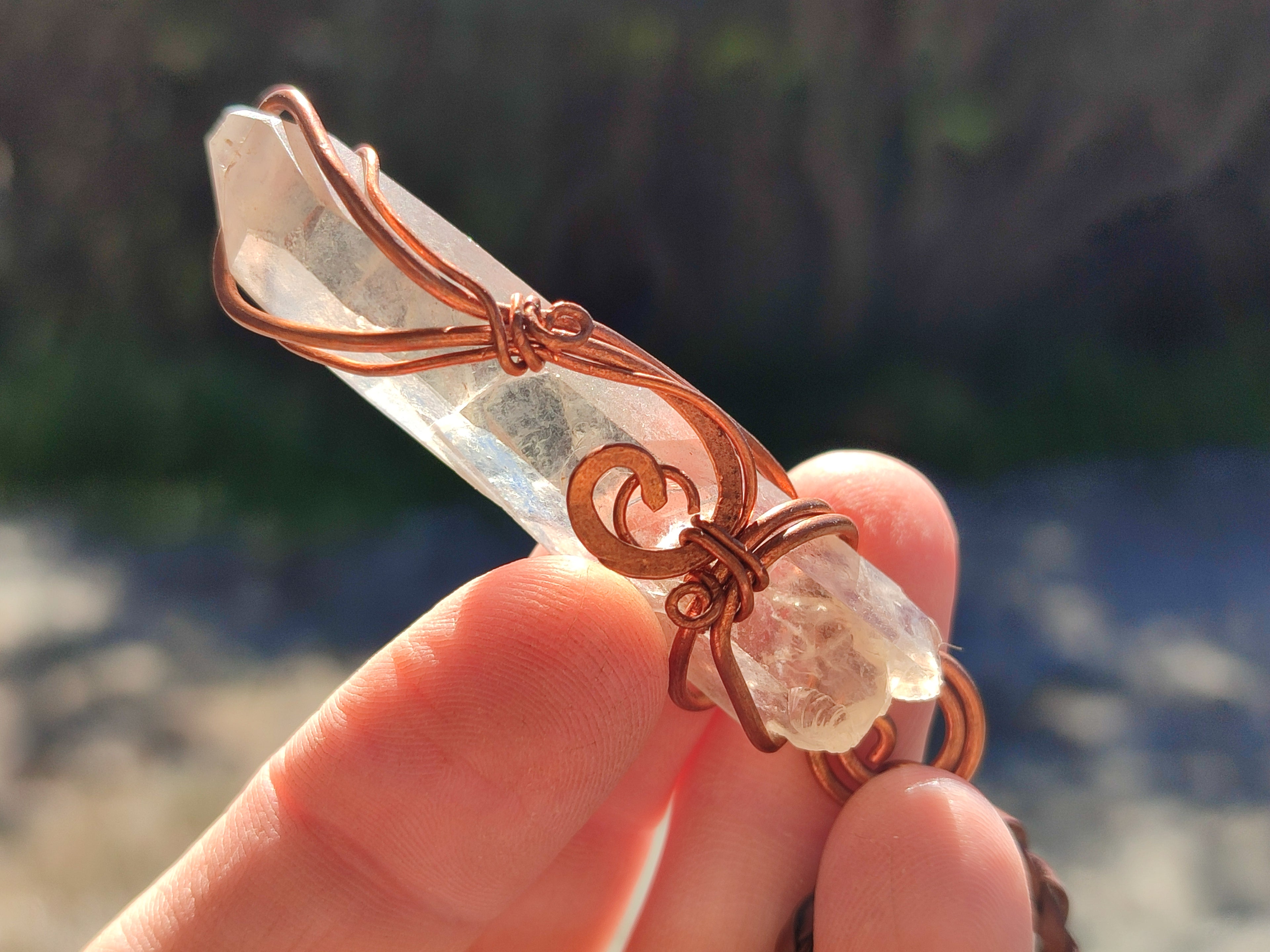 Polished Mixed Copper Wire Wrapped Pendants x 6 From Namibia - Toprock Gemstones and Minerals 