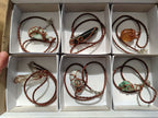 Polished Mixed Copper Wire Wrapped Pendants x 6 From Namibia - Toprock Gemstones and Minerals 