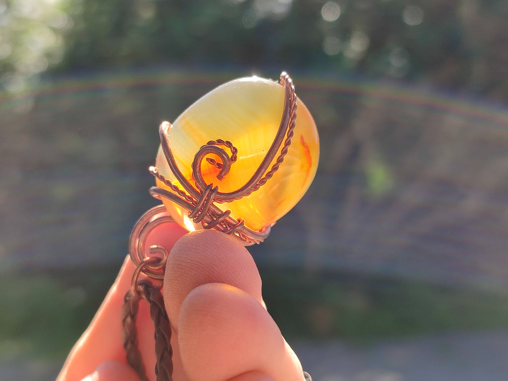 Polished Mixed Copper Wire Wrapped Pendants x 6 From Namibia - Toprock Gemstones and Minerals 