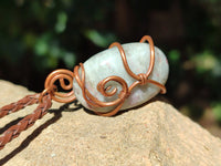 Polished Mixed Copper Wire Wrapped Pendants x 6 From Namibia