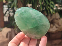 Polished Green Fluorite Standing Free Forms x 3 From Madagascar