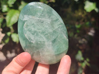 Polished Green Fluorite Standing Free Forms x 3 From Madagascar