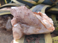 Natural Red Hematoid Quartz Clusters x 3 From Karoi, Zimbabwe