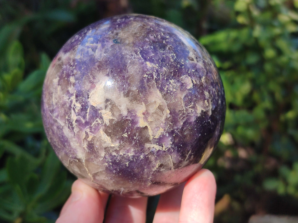 Polished Lepidolite with Pink Rubellite and Blue Lithium Spheres x 2 From Ambatondrazaka, Madagascar - Toprock Gemstones and Minerals 