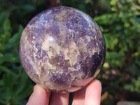 Polished Lepidolite with Pink Rubellite and Blue Lithium Spheres x 2 From Ambatondrazaka, Madagascar
