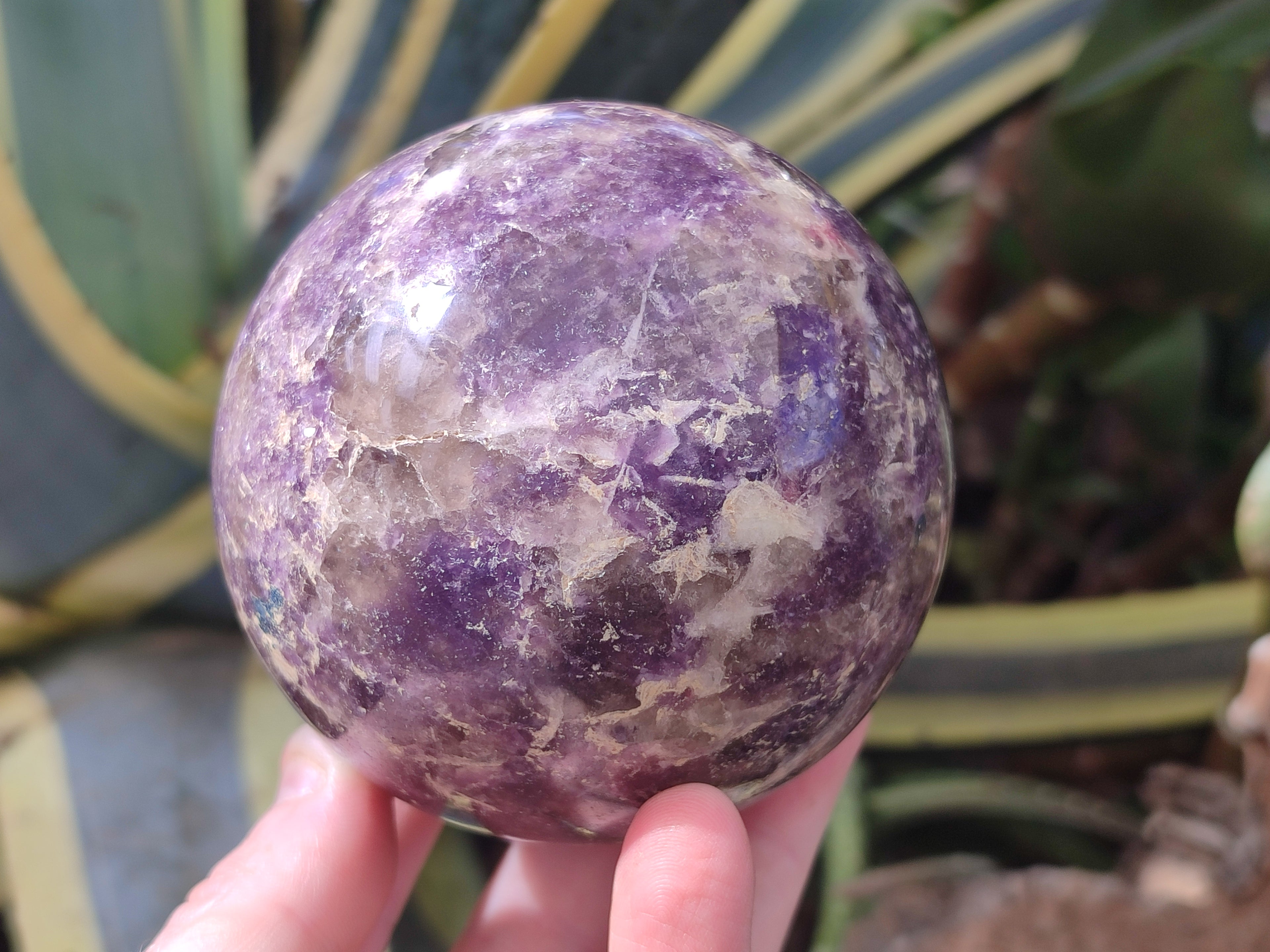Polished Lepidolite with Pink Rubellite and Blue Lithium Spheres x 2 From Ambatondrazaka, Madagascar - Toprock Gemstones and Minerals 