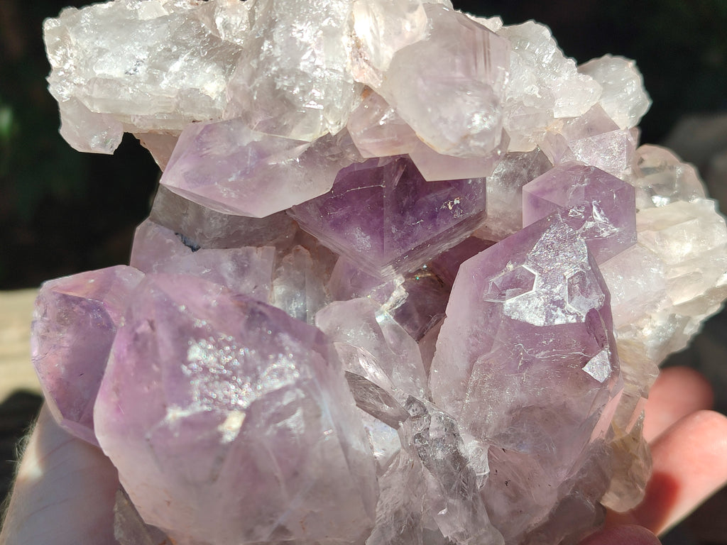 Natural Jacaranda Amethyst Quartz Clusters x 2 From Mumbwa, Zambia - Toprock Gemstones and Minerals 