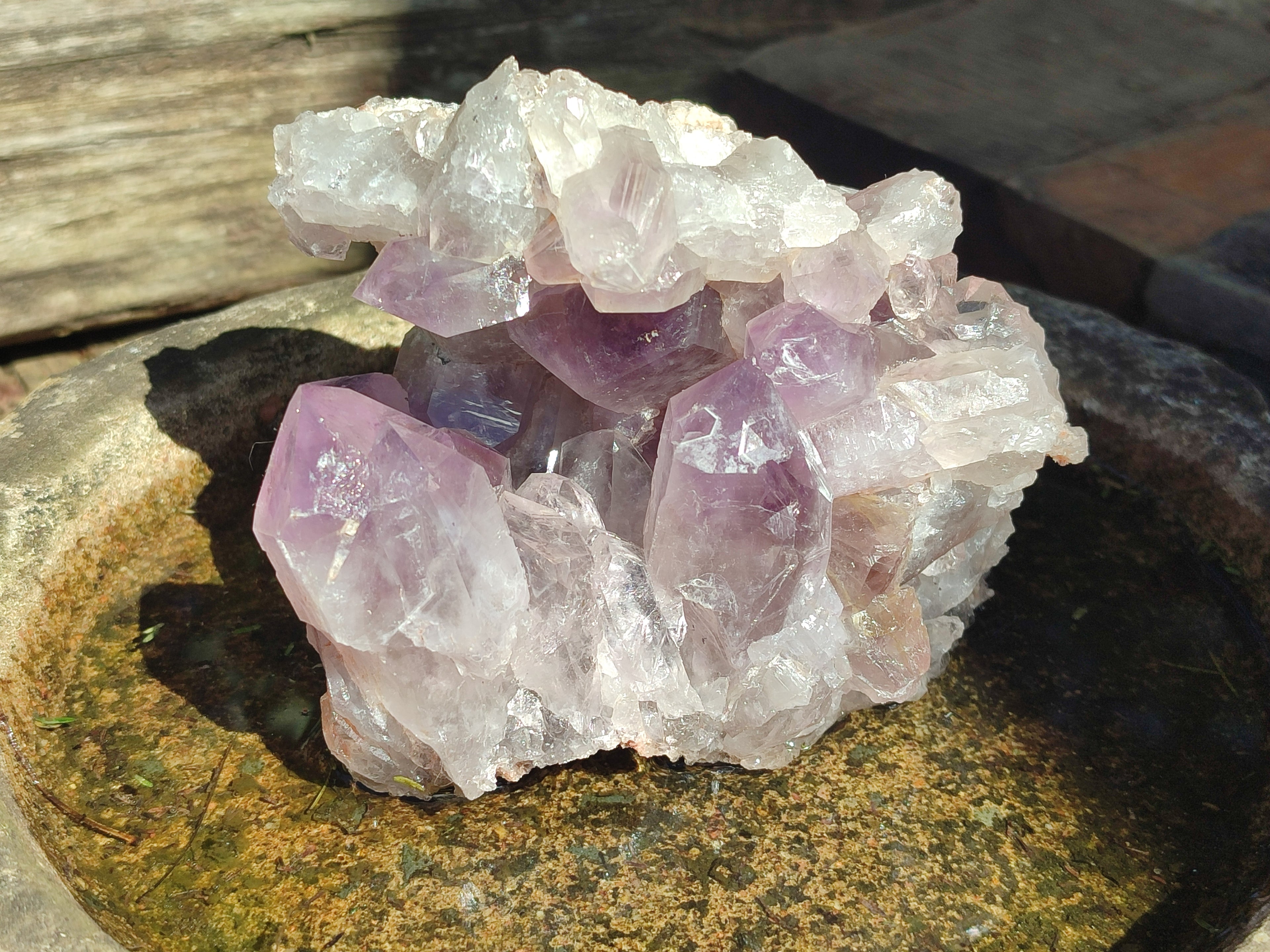 Natural Jacaranda Amethyst Quartz Clusters x 2 From Mumbwa, Zambia - Toprock Gemstones and Minerals 