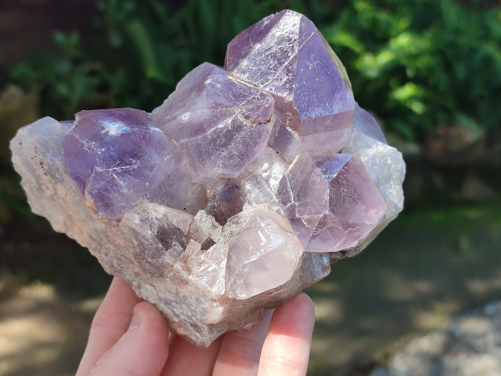 Natural Jacaranda Amethyst Quartz Clusters x 2 From Mumbwa, Zambia - Toprock Gemstones and Minerals 