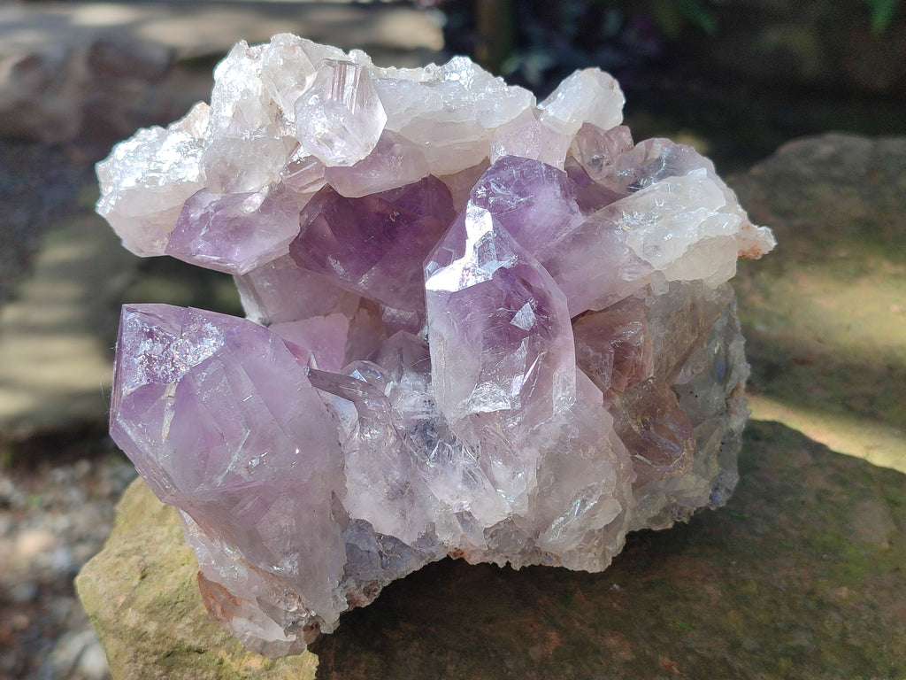 Natural Jacaranda Amethyst Quartz Clusters x 2 From Mumbwa, Zambia - Toprock Gemstones and Minerals 