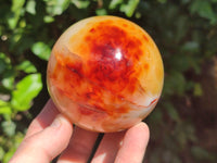 Polished Carnelian Agate Spheres x 3 From Madagascar