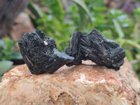 Natural Schorl Black Tourmaline with Hyalite Opal Specimens x 32 From Erongo, Namibia